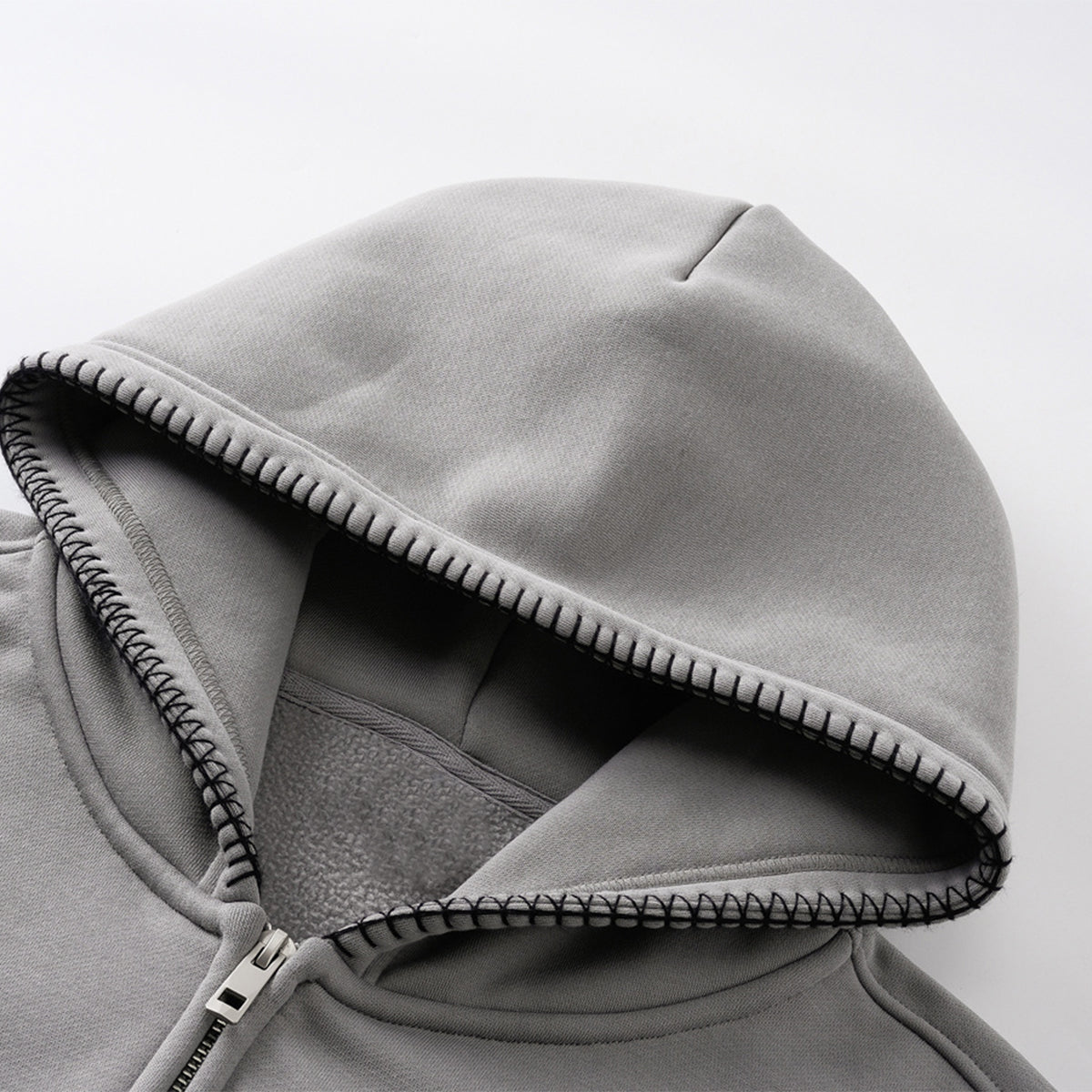 Special Stitch Bound Seam Zip Up Hoodie