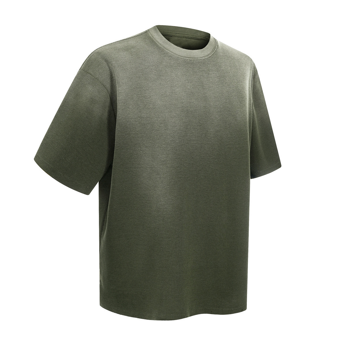 Waffle Knit Spray Dyed Distressed Raw Edge Tee