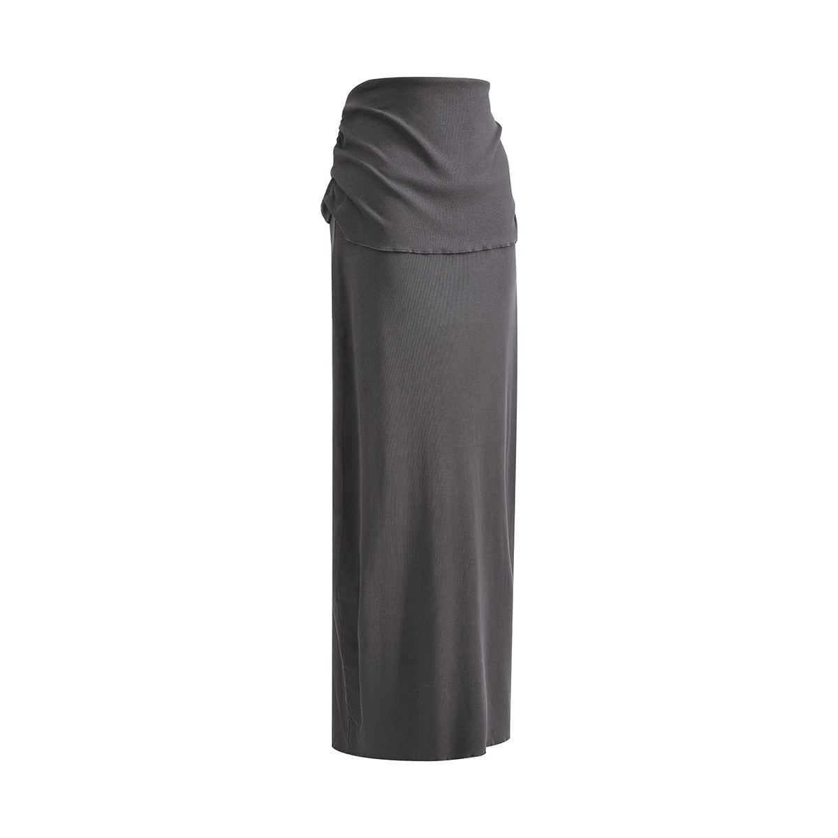 High Waist Ruched Knit Maxi Skirt