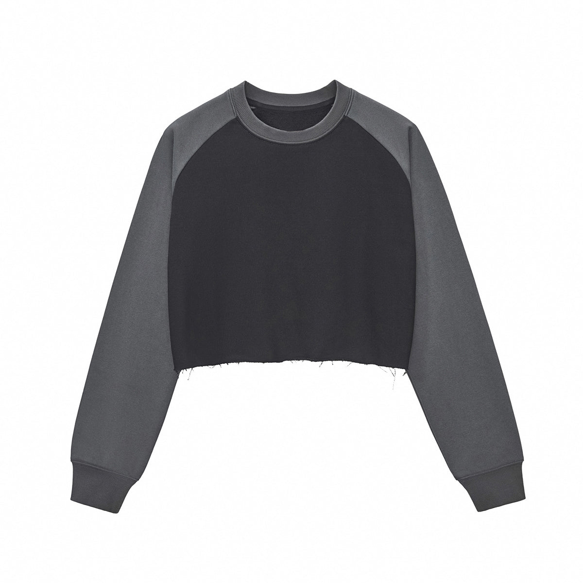 Contrasting Colors Raglan Long-Sleeve Cropped Sweatshirt