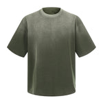 Waffle Knit Spray Dyed Distressed Raw Edge Tee