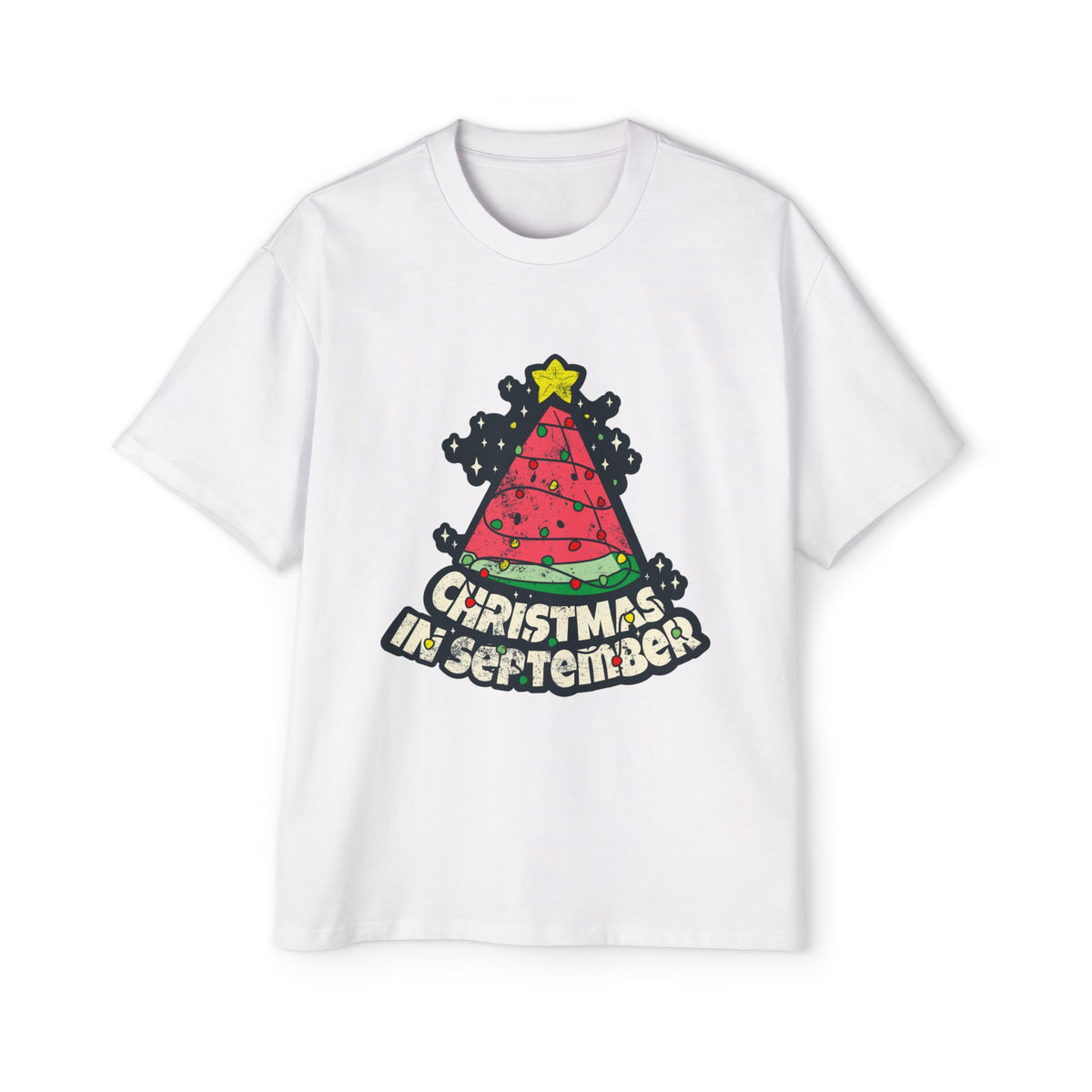 Christmas In September Watermelon Tree Graphic Tee-INNBLAC Fashion Apparel