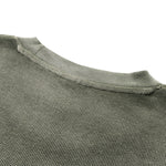 Waffle Knit Spray Dyed Distressed Raw Edge Tee