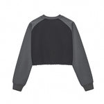 Contrasting Colors Raglan Long-Sleeve Cropped Sweatshirt