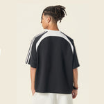 Raglan Sleeve Mesh Panel Sporty Tee