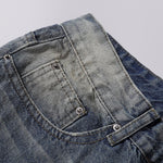 Heavy Wash High-Rise Straight Leg Jeans