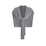 Front Tie Ribbed Knit Shoulder Wrap