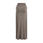 High Waist Ruched Knit Maxi Skirt