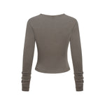 Long-Sleeve Ribbed Henley Top 8.25oz