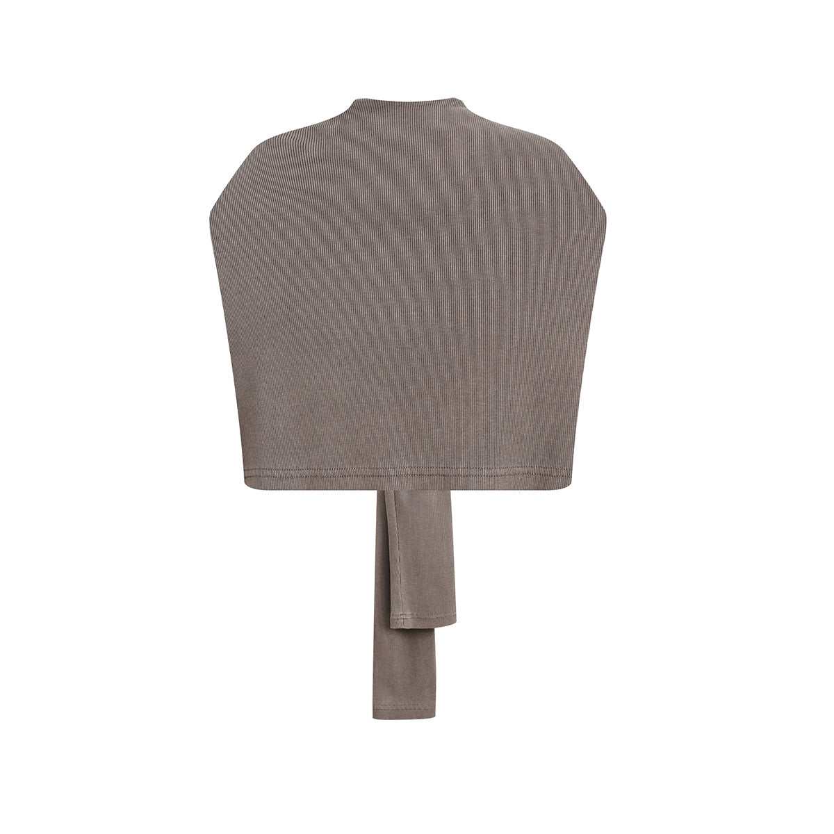 Front Tie Ribbed Knit Shoulder Wrap