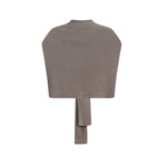 Front Tie Ribbed Knit Shoulder Wrap