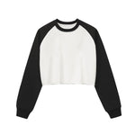Contrasting Colors Raglan Long-Sleeve Cropped Sweatshirt