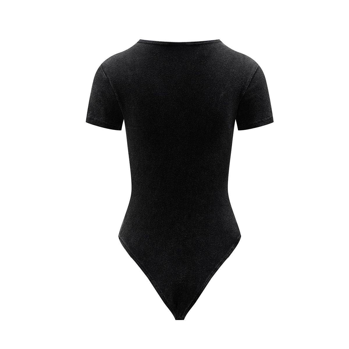 Stone Washed Short-Sleeve Bodysuit