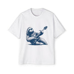 Sloth Playing Guitar Rock Graphic Tee-INNBLAC Fashion Apparel