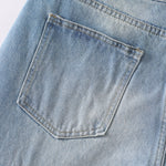 Light Blue Ripped Wide-Leg Jeans