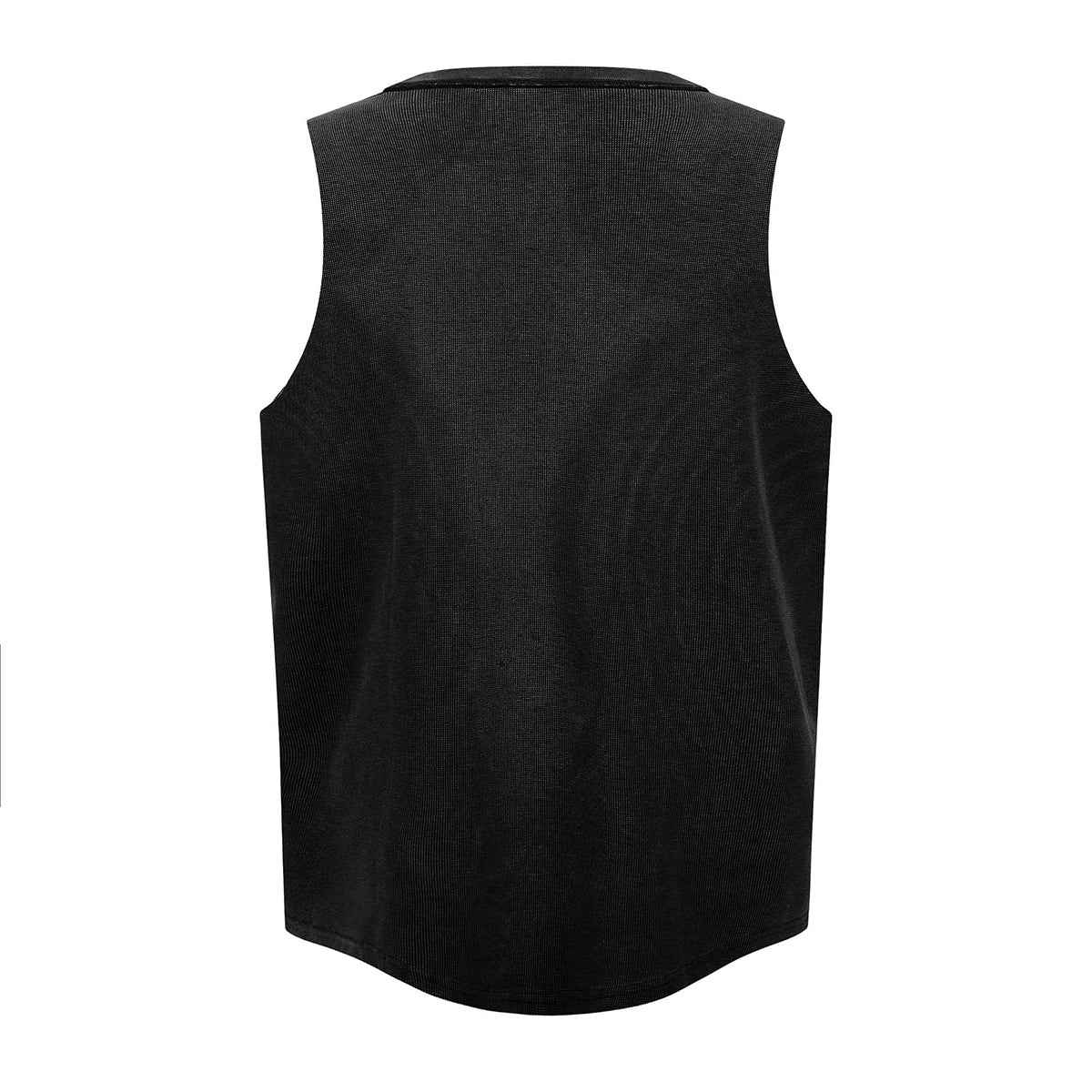 Wax-Dye Waffle Knit Vintage Washed U-Neck Vest