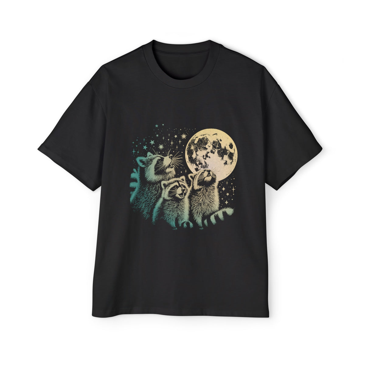 Retro Raccoon Moon Graphic Tee-INNBLAC Fashion Apparel