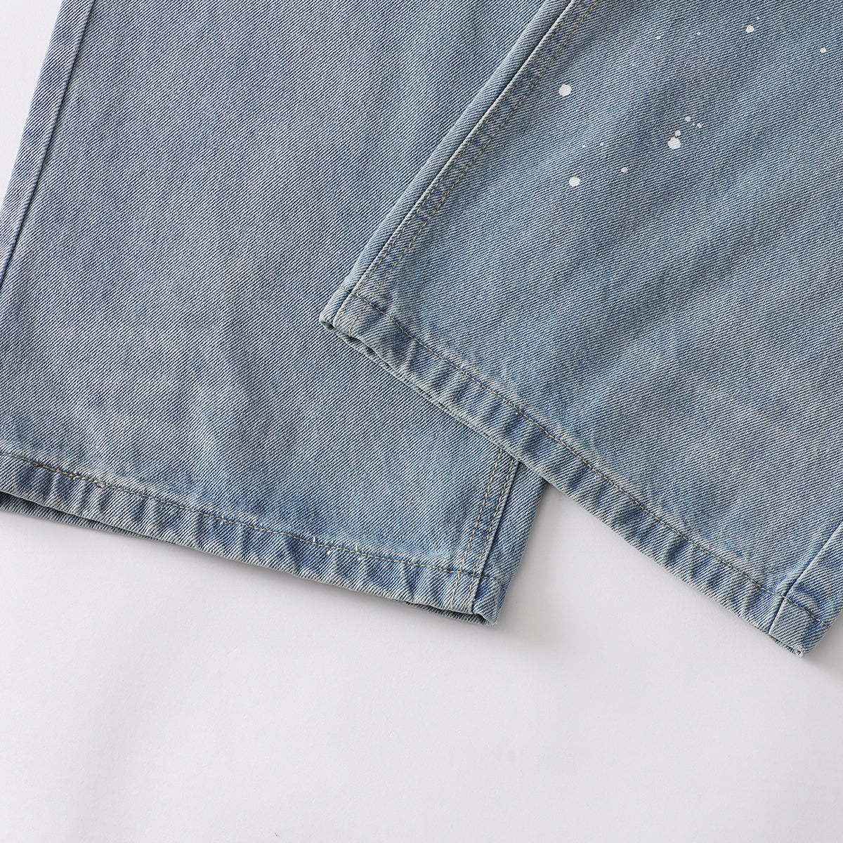 Light Blue Ripped Wide-Leg Jeans