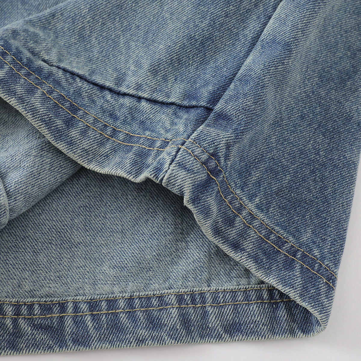 Multi-Pocket Cargo Denim Bermuda Shorts