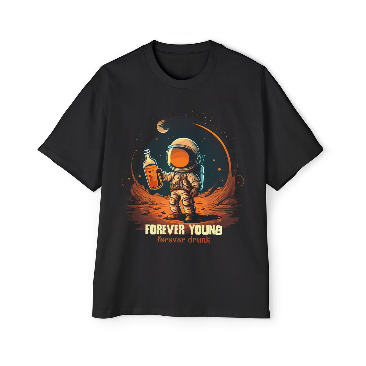 Forver Young Astronaut Graphic Tee-INNBLAC Fashion Apparel