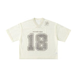 Retro Mesh Cropped Football Jersey Number 18