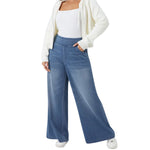 High Waist Stretch Wide Leg Denim Jeans