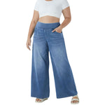 High Waist Stretch Wide Leg Denim Jeans