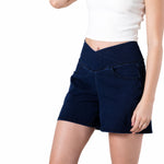 High Waist Stretch Denim Shorts