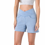 High Waist Stretch Denim Shorts