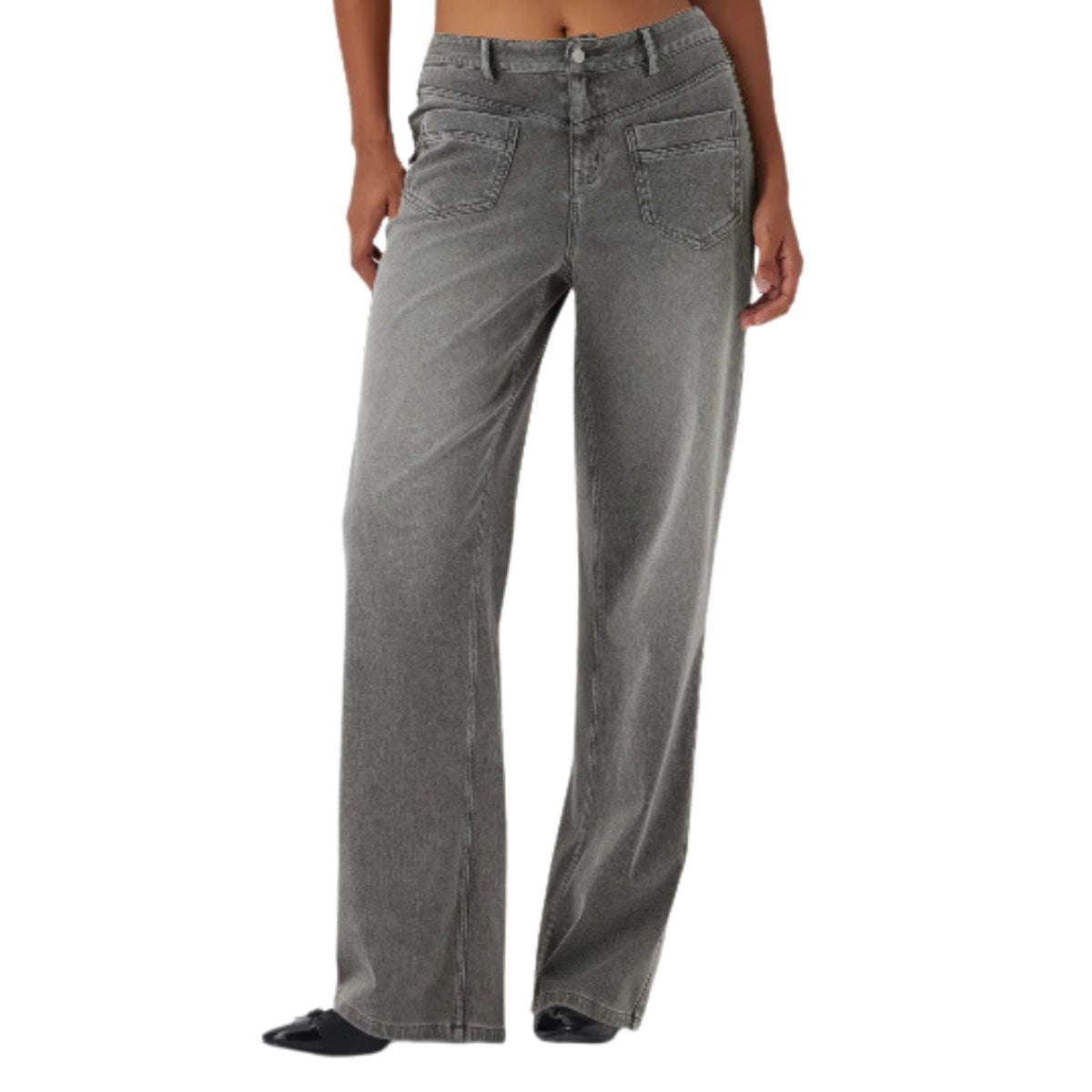 High Waist Slimming Breathable Straight Leg Casual Jeans