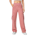 High Waist Stretch Cargo Wide Leg Jeans