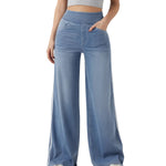 Vintage Washed Side Stripe Wide Leg Jeans
