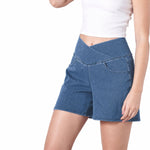 High Waist Stretch Denim Shorts