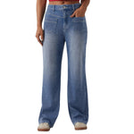 High Waist Slimming Breathable Straight Leg Casual Jeans