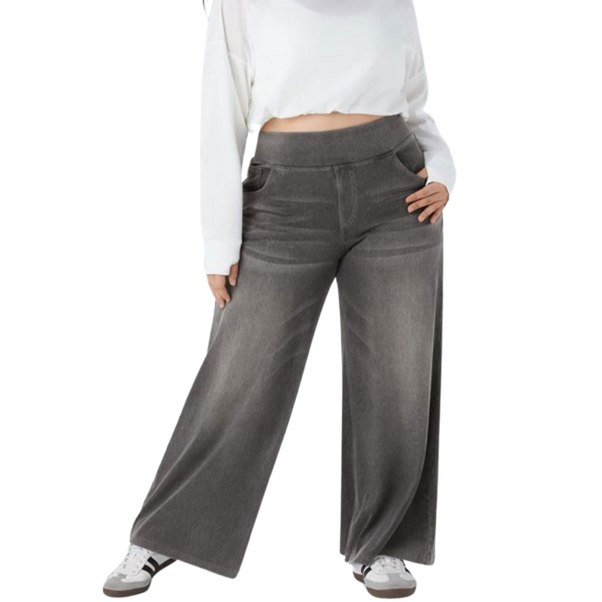High Waist Stretch Wide Leg Denim Jeans