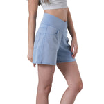 High Waist Stretch Denim Shorts