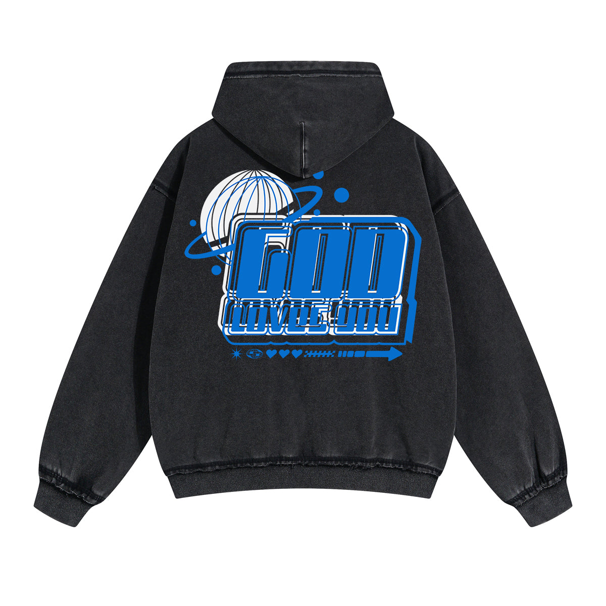 God Loves You Y2k Christian Double Slider Zip Hoodie-INNBLAC Fashion Apparel